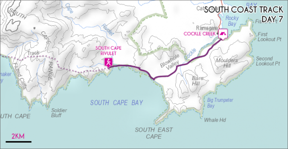 Day 7 - South Cape Rivulet to Cockle Creek