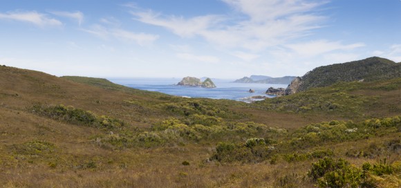Looking back over the coast we have covered so far.